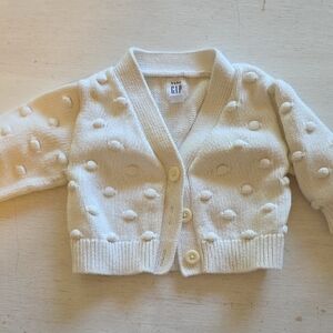 GAP‎ Ivory Knit Cardigan with Textured Accents